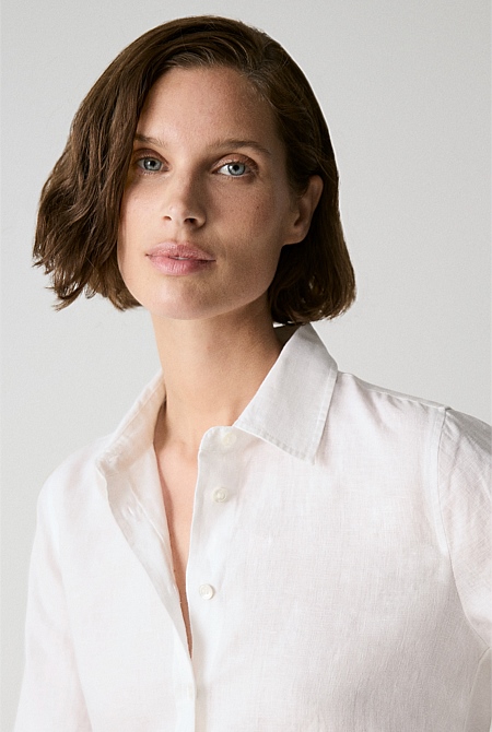 White Linen Classic Shirt - WOMEN Shirts | Trenery