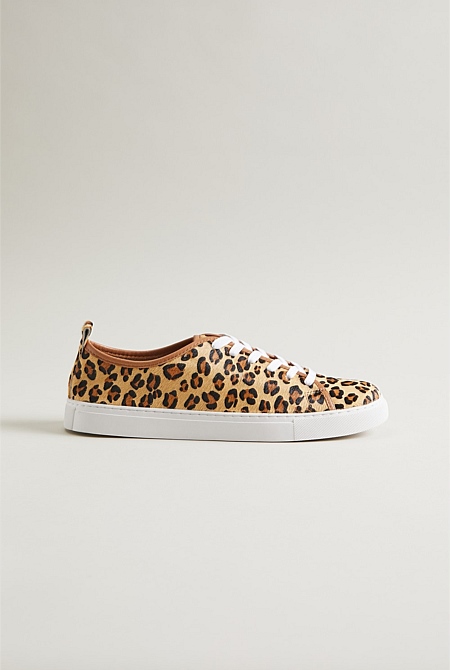 Gayle Leopard Print Leather Sneaker 