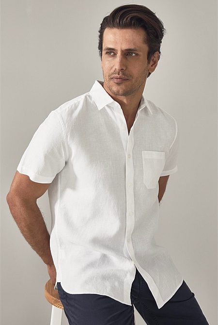 Classic Short Sleeve Linen Shirt | Shirts