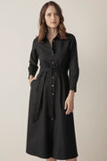 Textured Cotton Shirt Dress