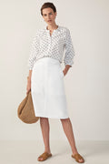 Textured Cotton Patch Pocket Skirt