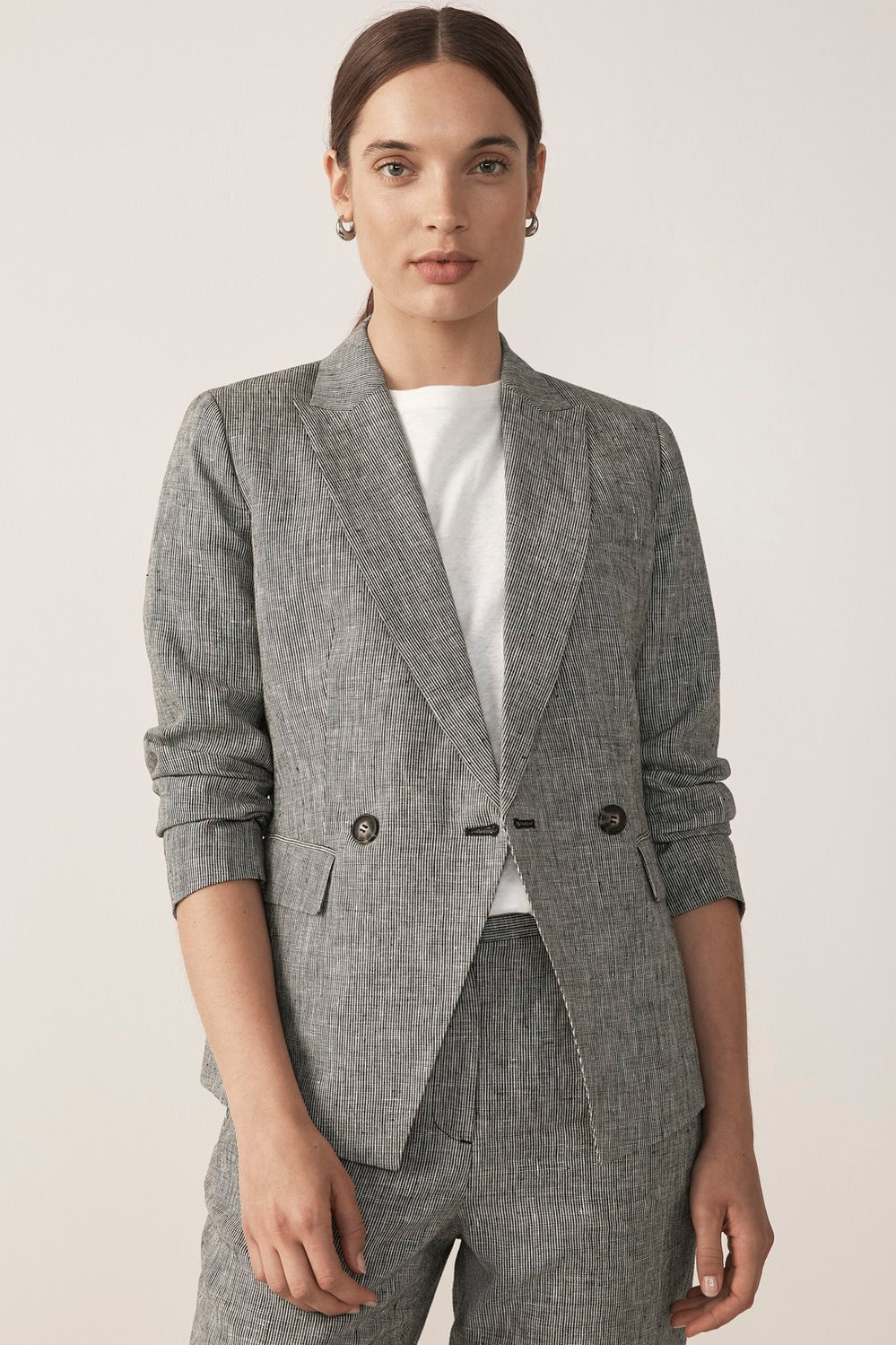 Yarn Dyed Linen Blazer
