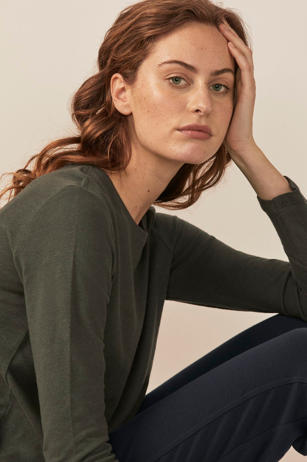Linen Cotton Full Length Sleeve T-Shirt
