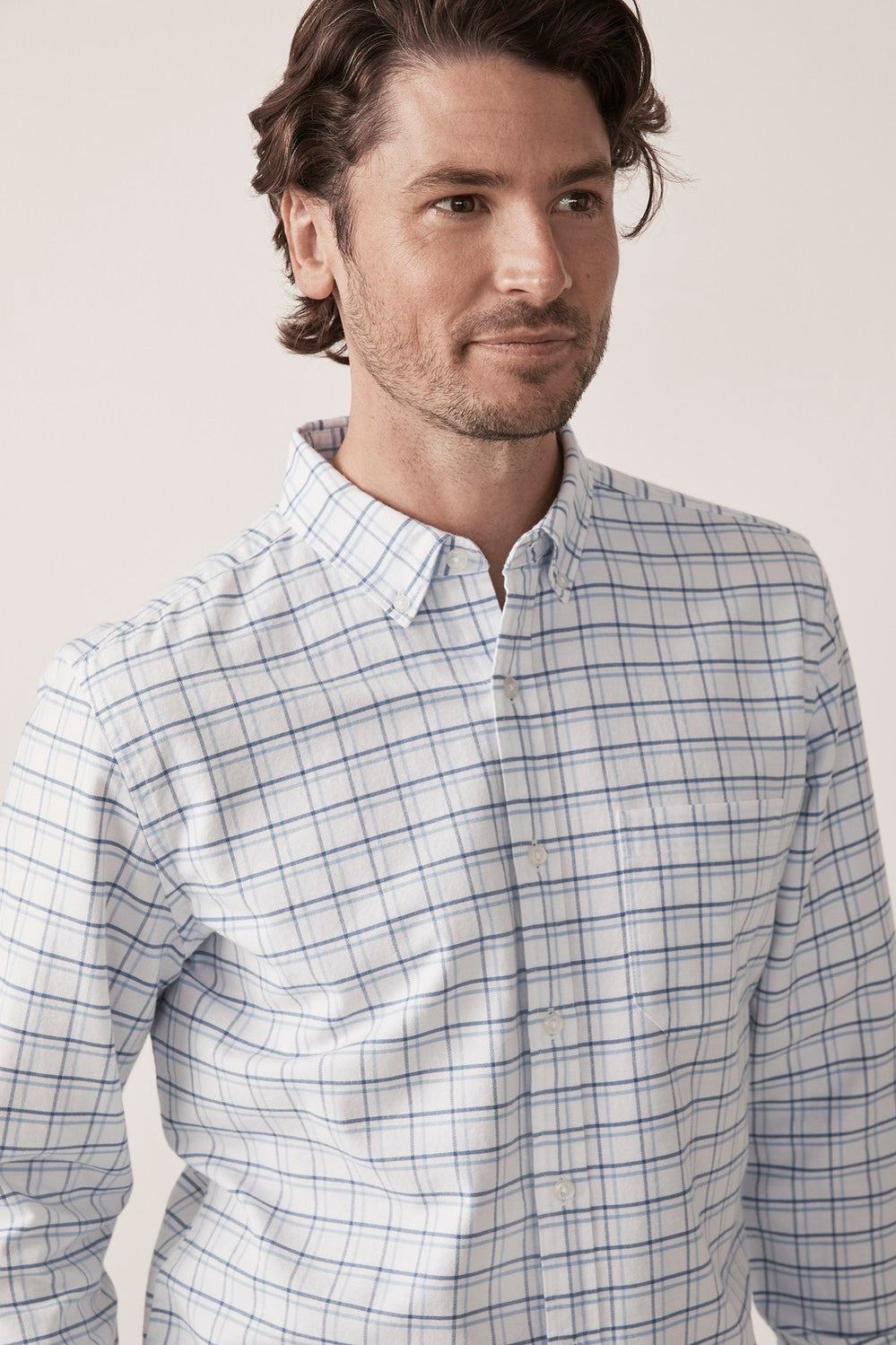 Multi Grid Brushed Shirt