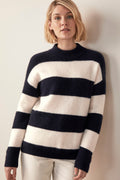 Alpaca Stripe Mock Neck Knit