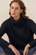 Rib Detail Soft Roll Neck