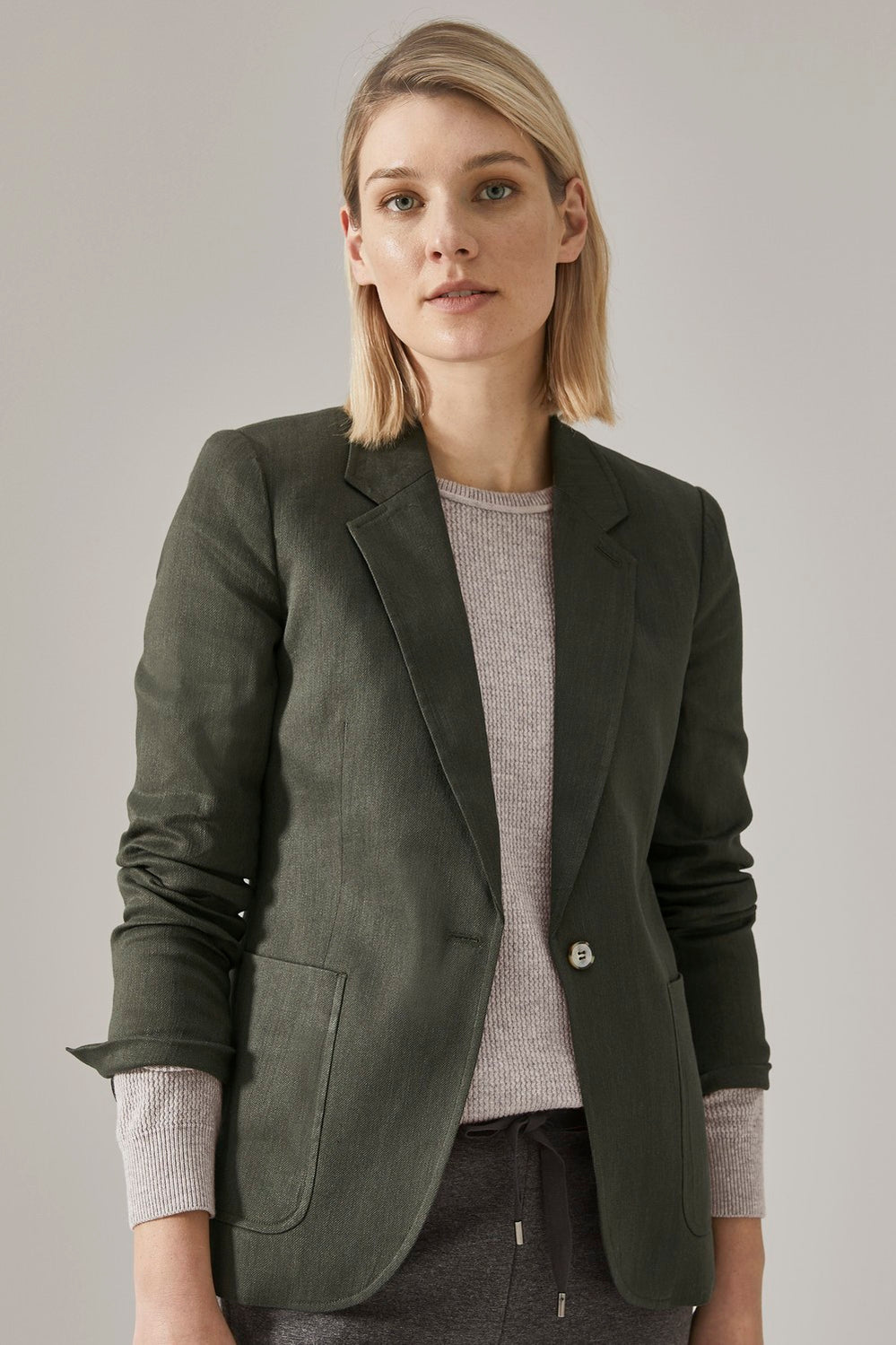 Stretch Linen Cotton Blazer