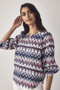 Linen Ikat Boho Top