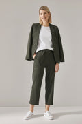 Stretch Linen Belted Pant