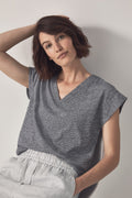 Relaxed V-Neck End On End T-Shirt