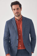 Tailored Puppytooth Irish Linen Jacket