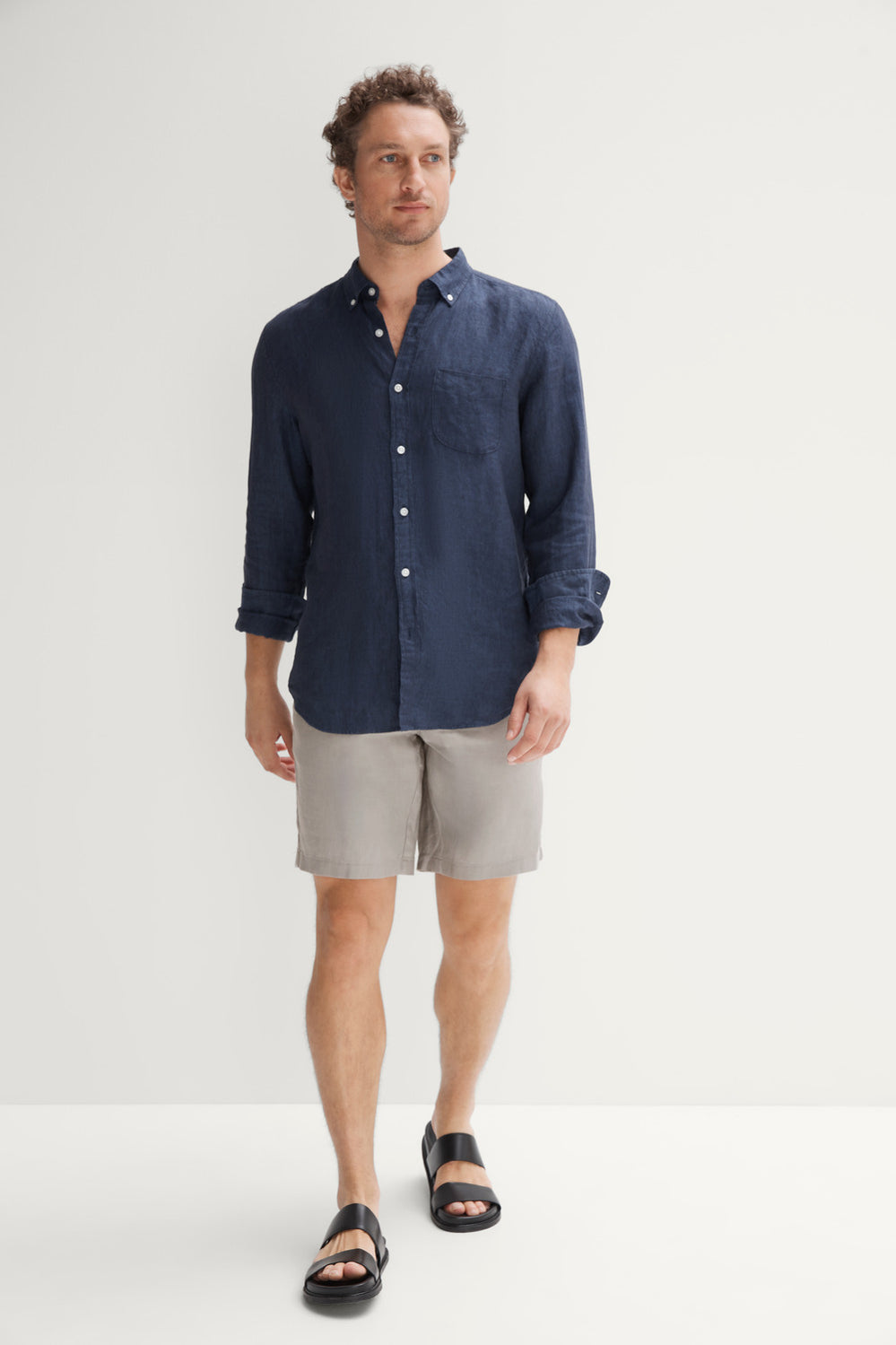 Regular Fit Delave Linen Long Sleeve Shirt