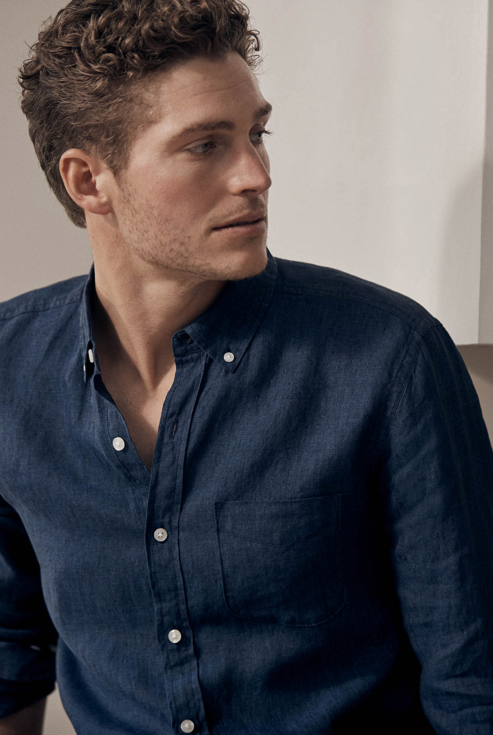 Regular Fit Delave Linen Long Sleeve Shirt