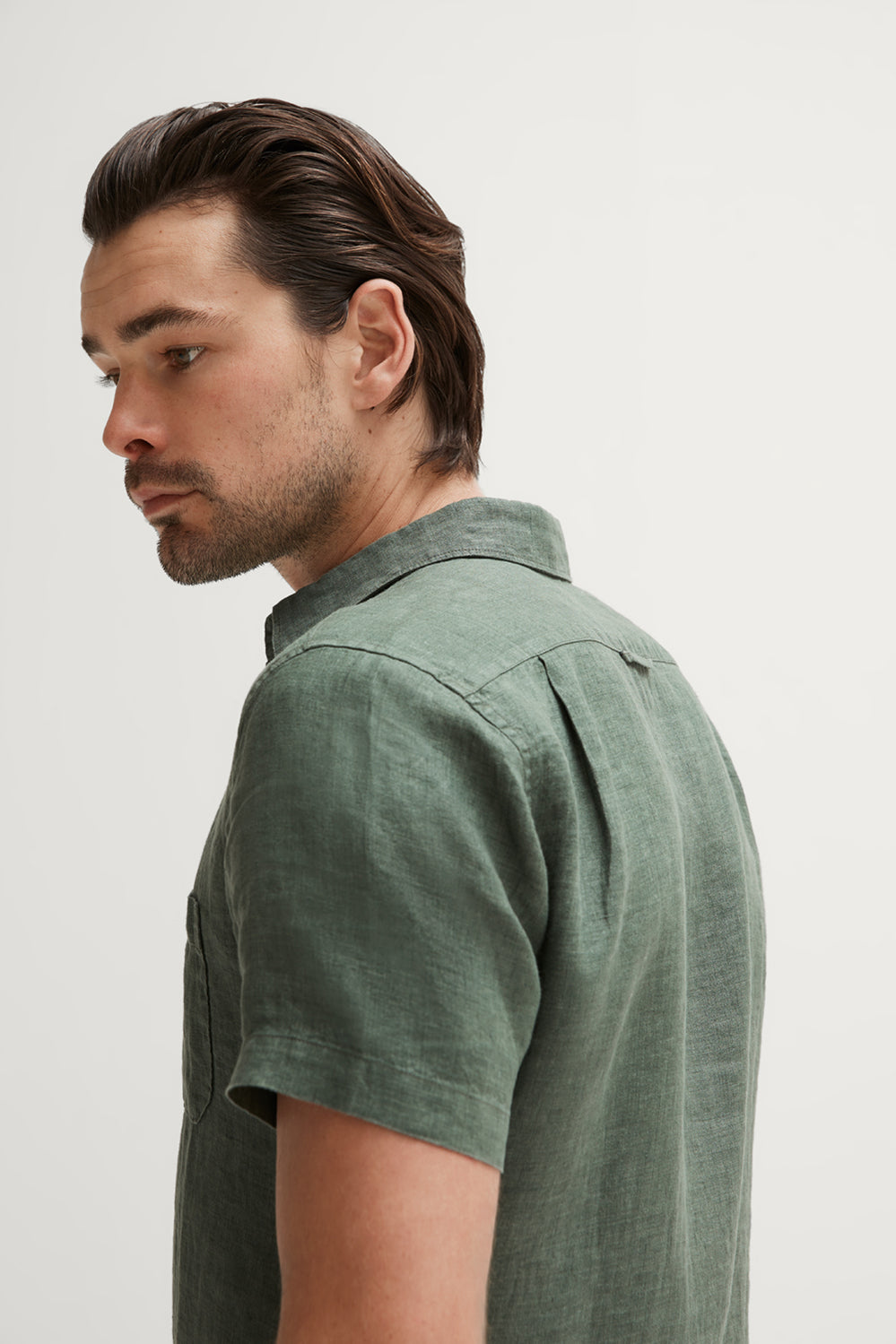 Regular Fit Delave Linen Short Sleeve Shirt