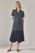 Spliced Spot Print Dress