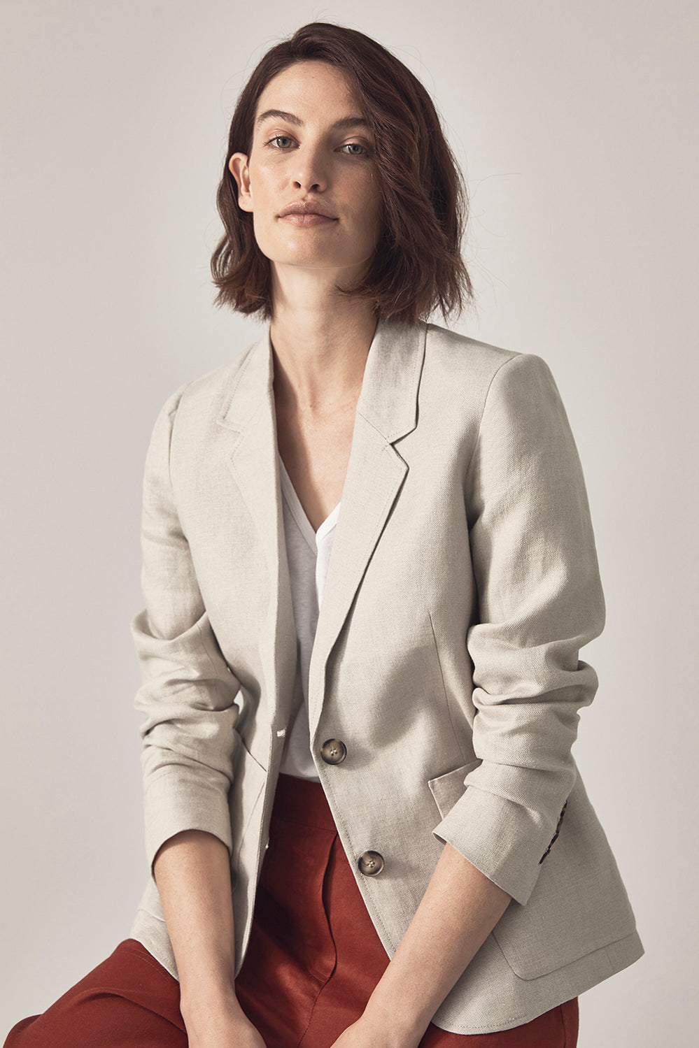 Linen Canvas Weave Blazer
