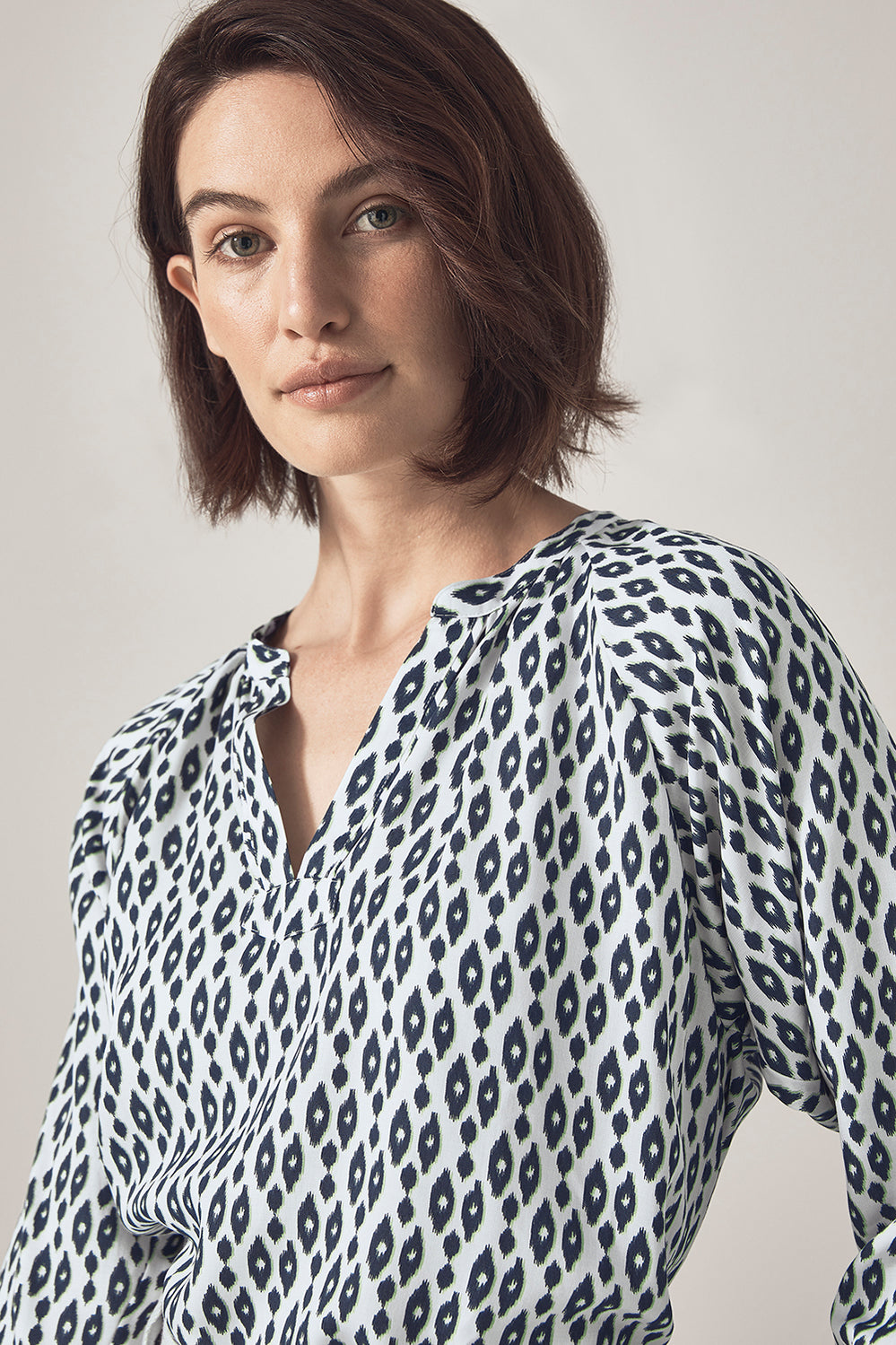 Shadow Ikat Print Blouse