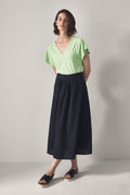 Linen Cotton Flutter Sleeve T-Shirt
