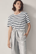 Tab Sleeve Stripe T-Shirt