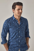 Tonal Abstract Leaf Shirt