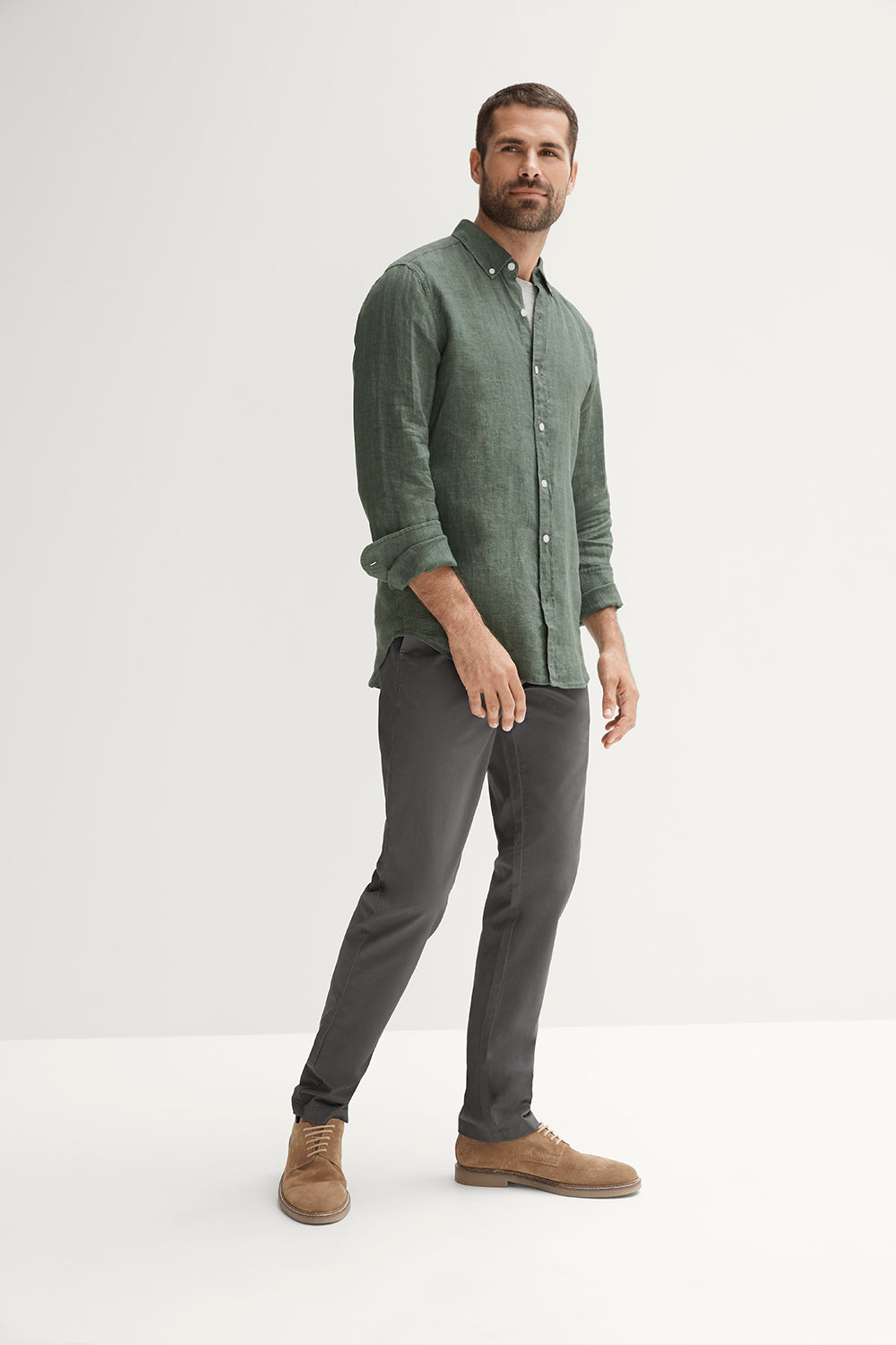 Tailored Fit Delave Linen Long Sleeve Shirt