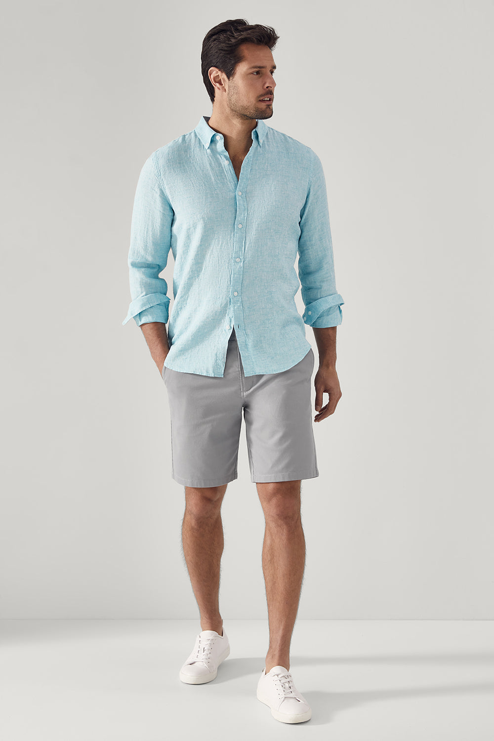 Tailored Fit Delave Linen Long Sleeve Shirt