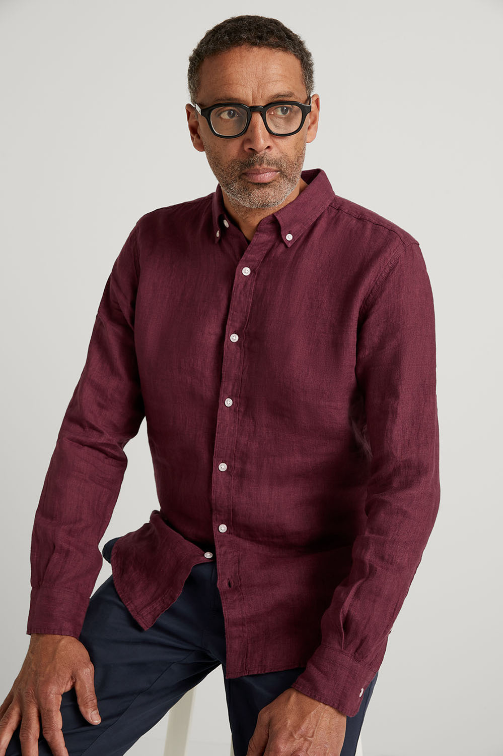 Tailored Fit Delave Linen Long Sleeve Shirt