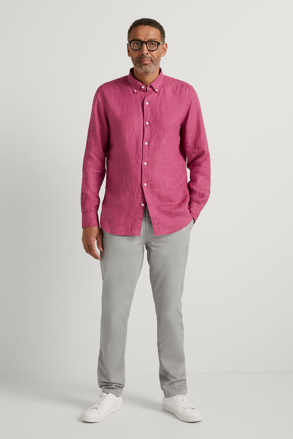 Tailored Fit Delave Linen Long Sleeve Shirt