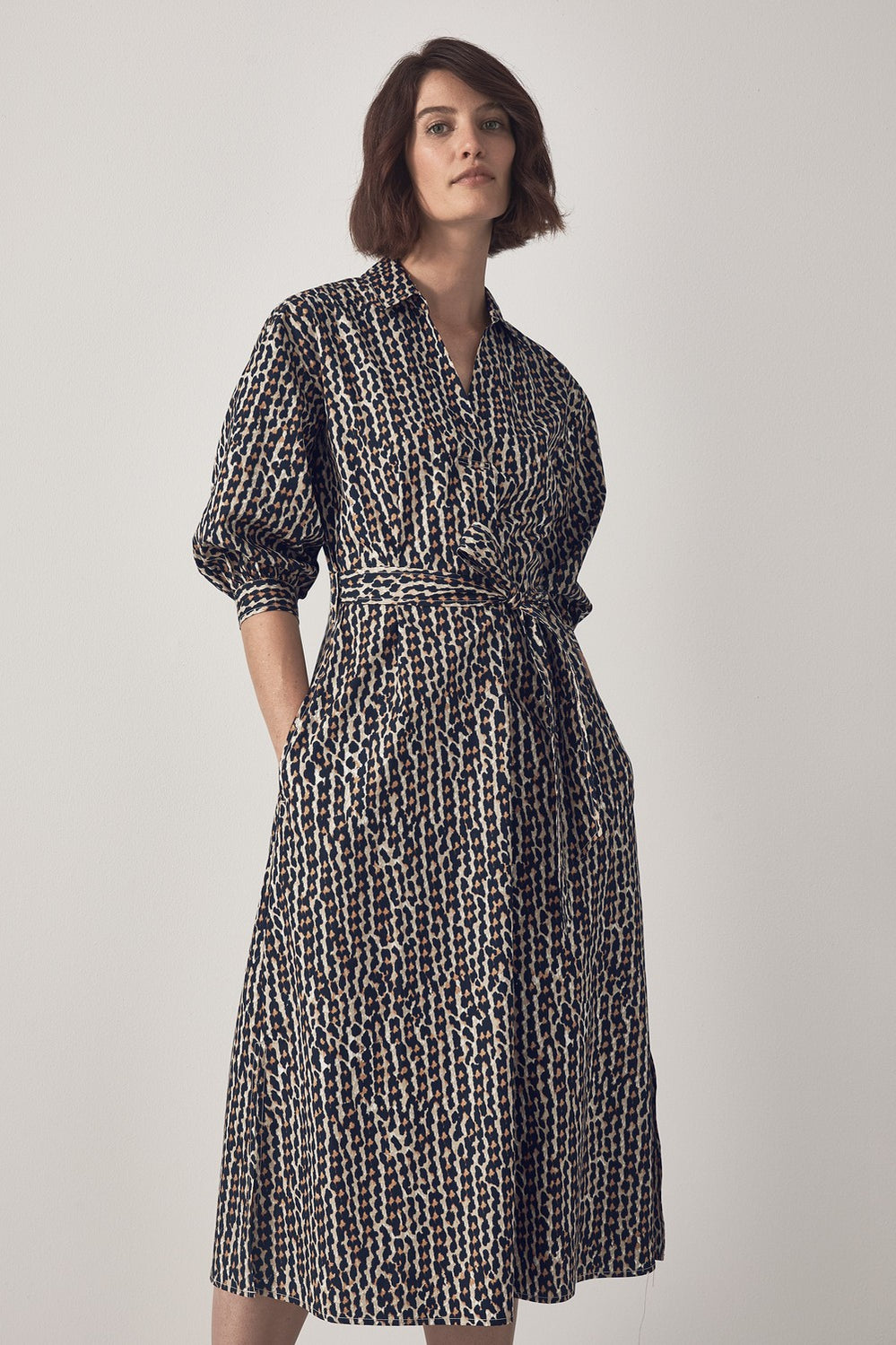 Cotton Poplin Leopard Dress