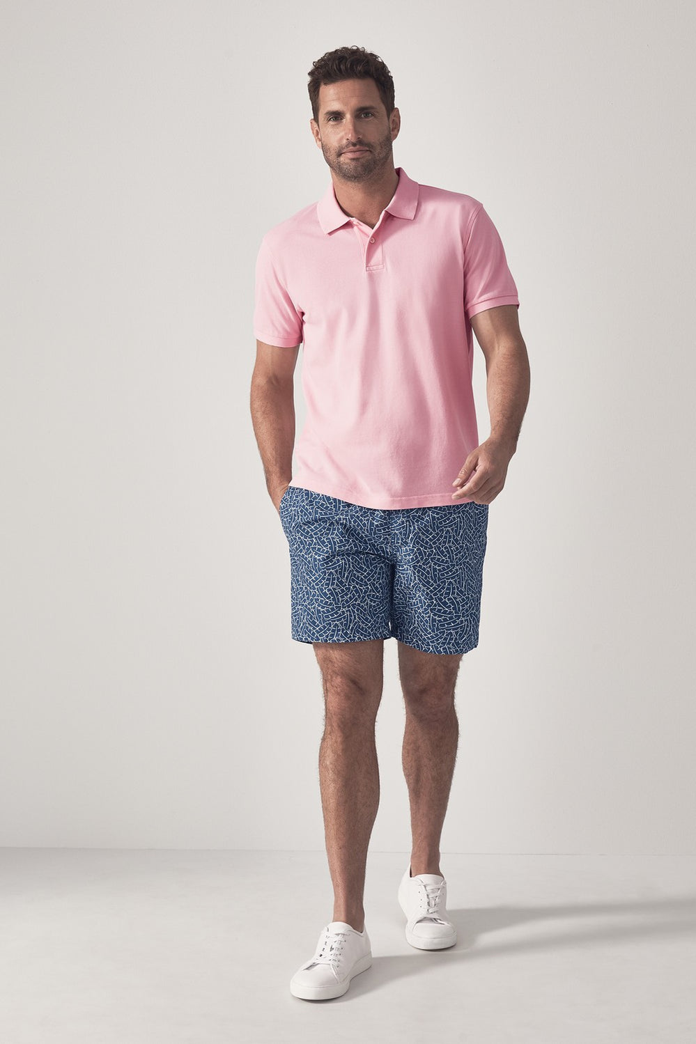 Condensed Leaf Print Swim Short