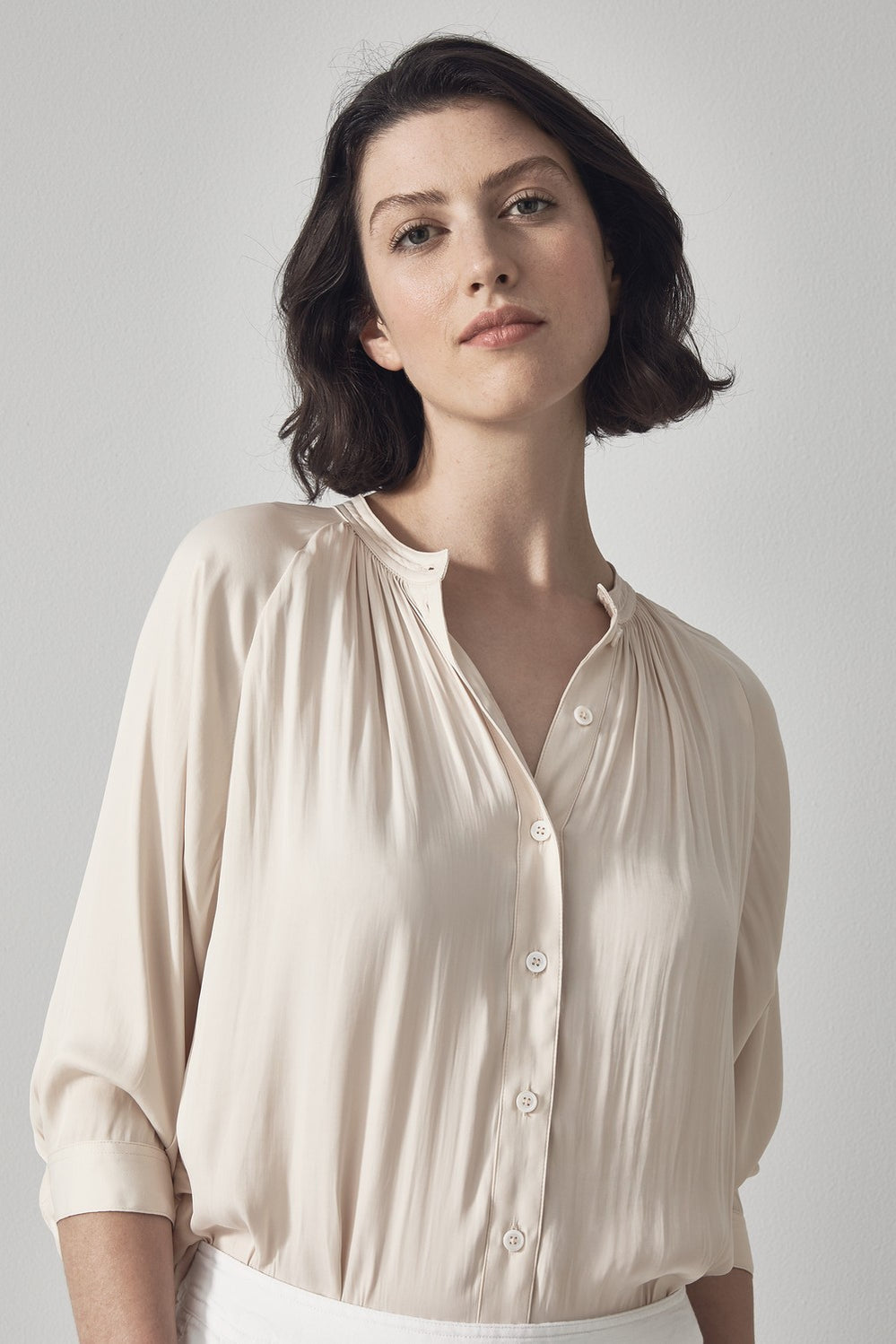 Gathered Raglan Sleeve Blouse