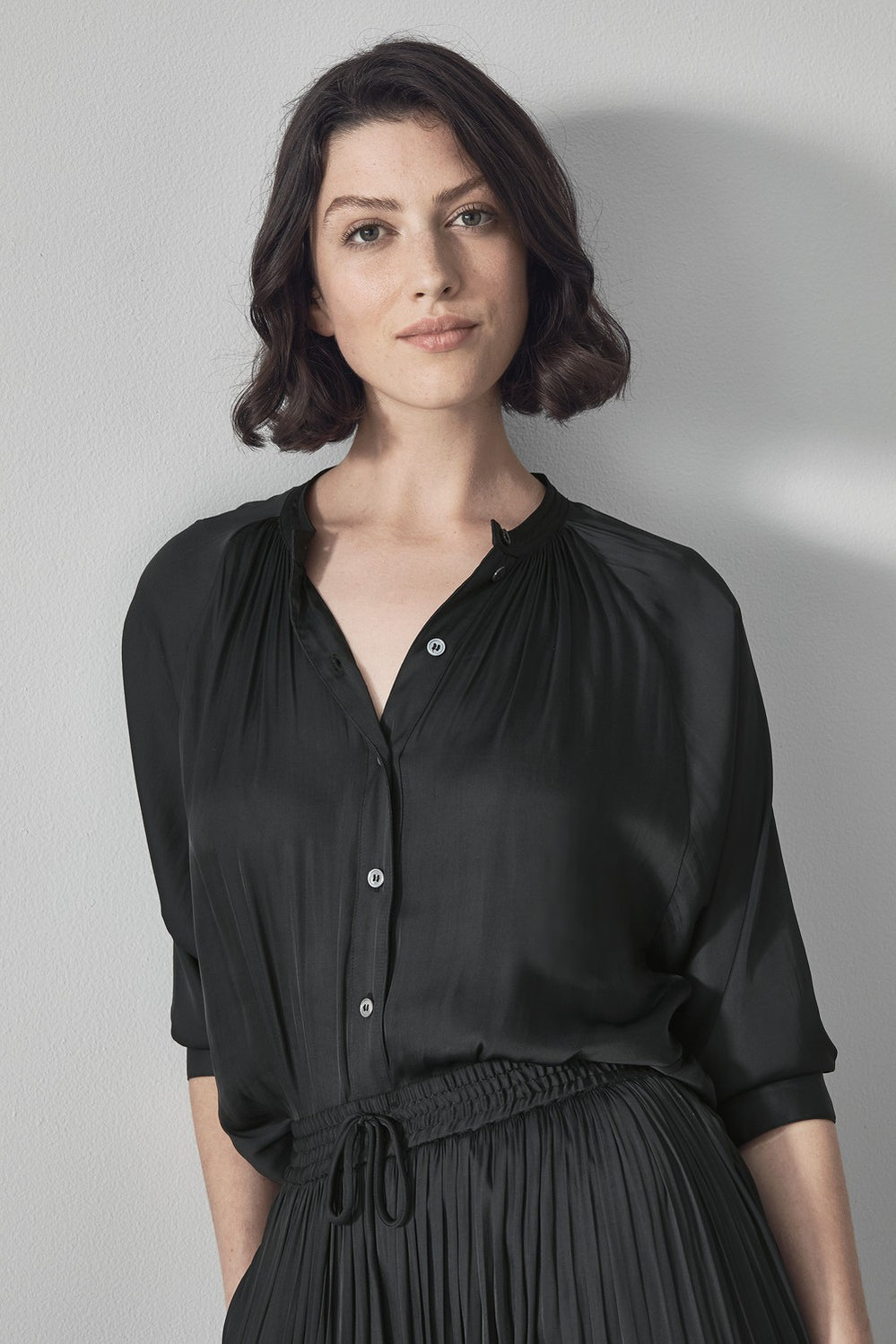 Gathered Raglan Sleeve Blouse