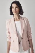Linen Cotton Yarn Dyed Patch Pocket Jacket