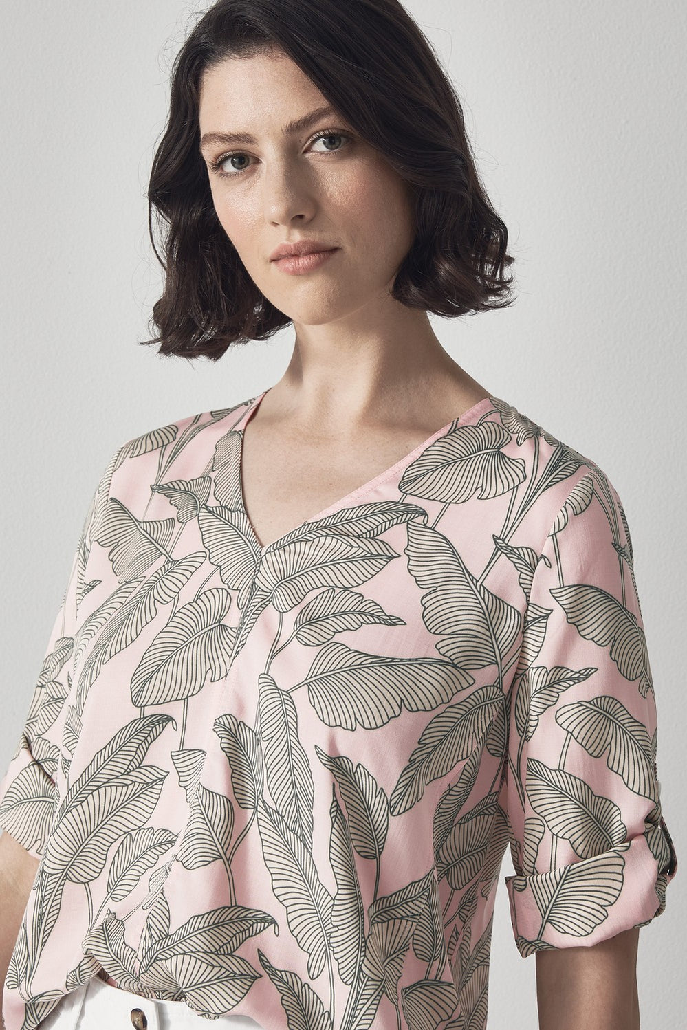 Foliage Tab Sleeve Top
