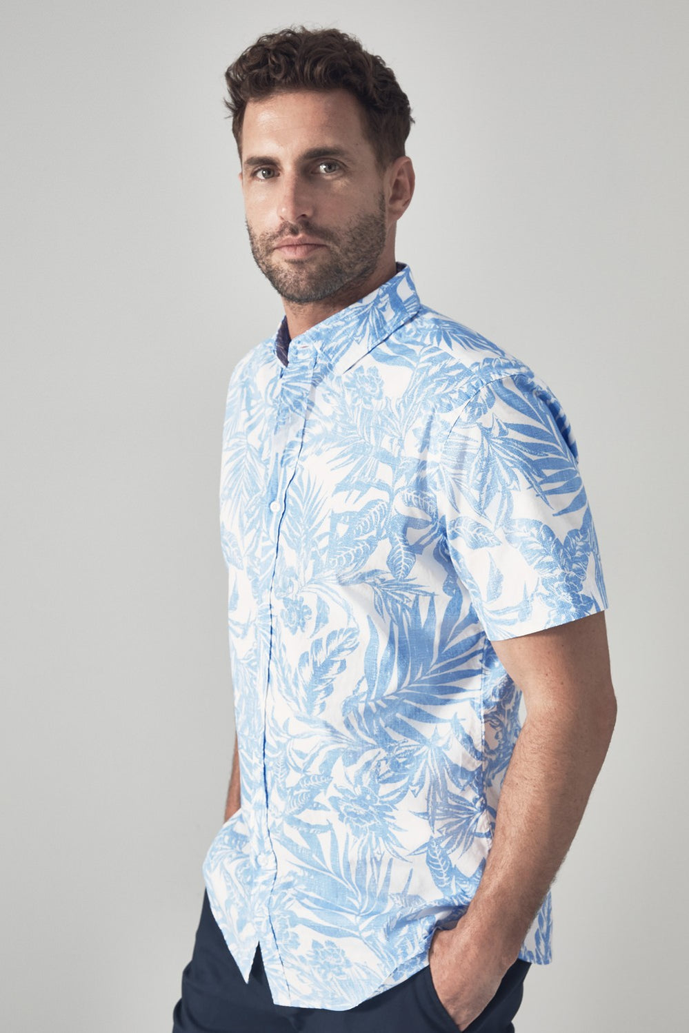 Neutral Leaf Short Sleeve Shirt
