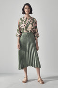 Pleat Midi Skirt