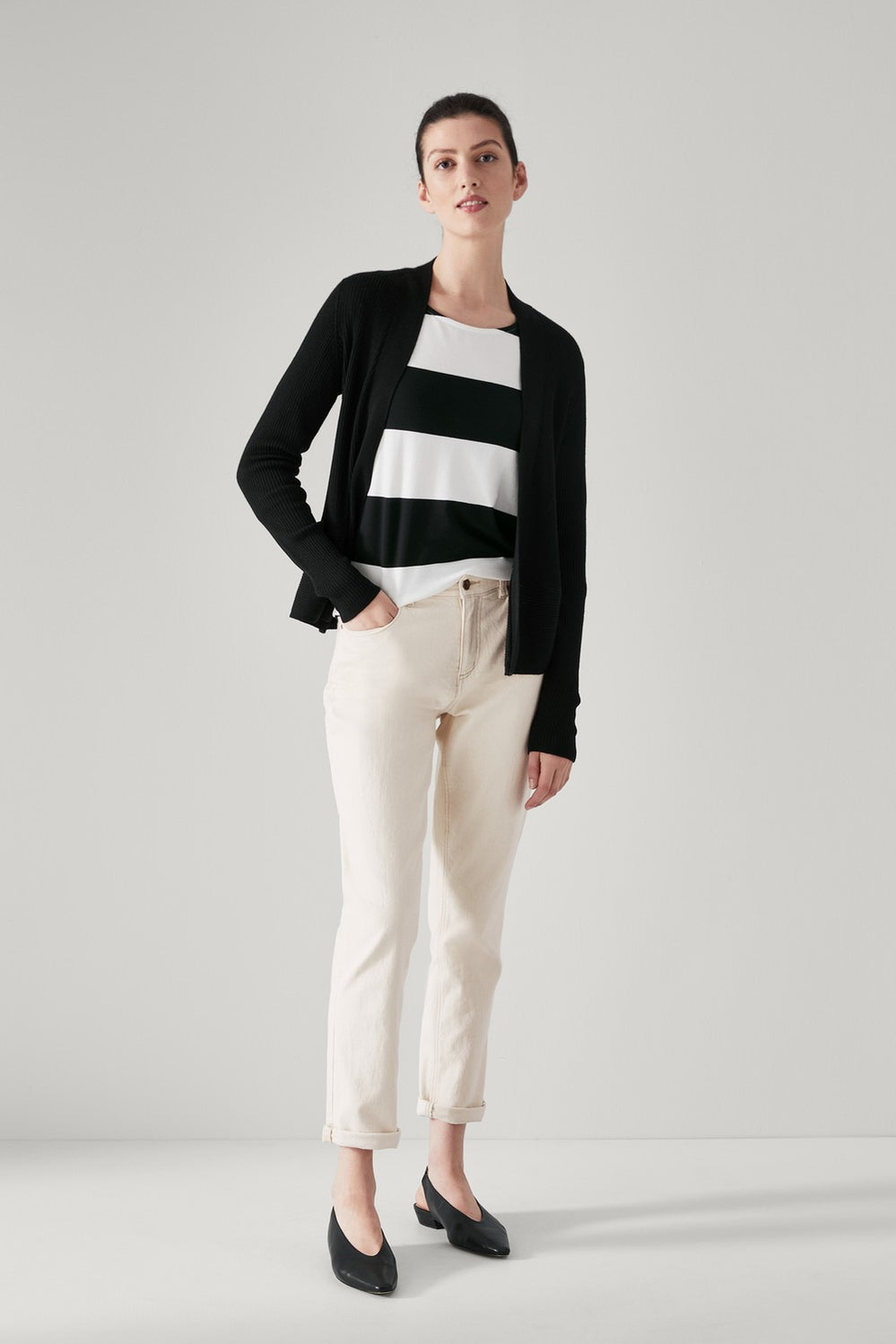 Merino Flared Hem Cardigan