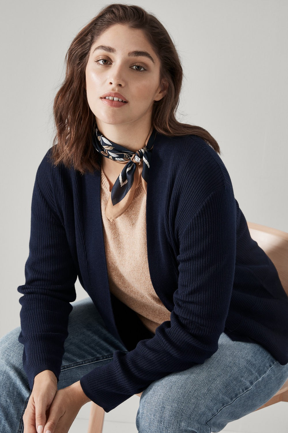 Merino Flared Hem Cardigan