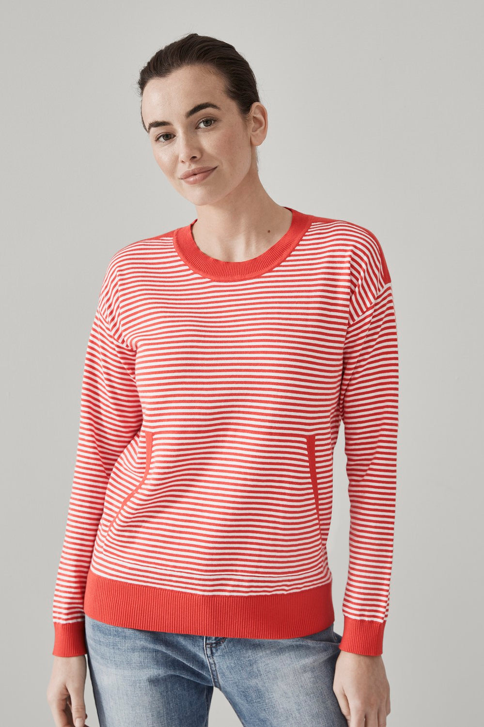Cotton Stripe Pocket Pullover