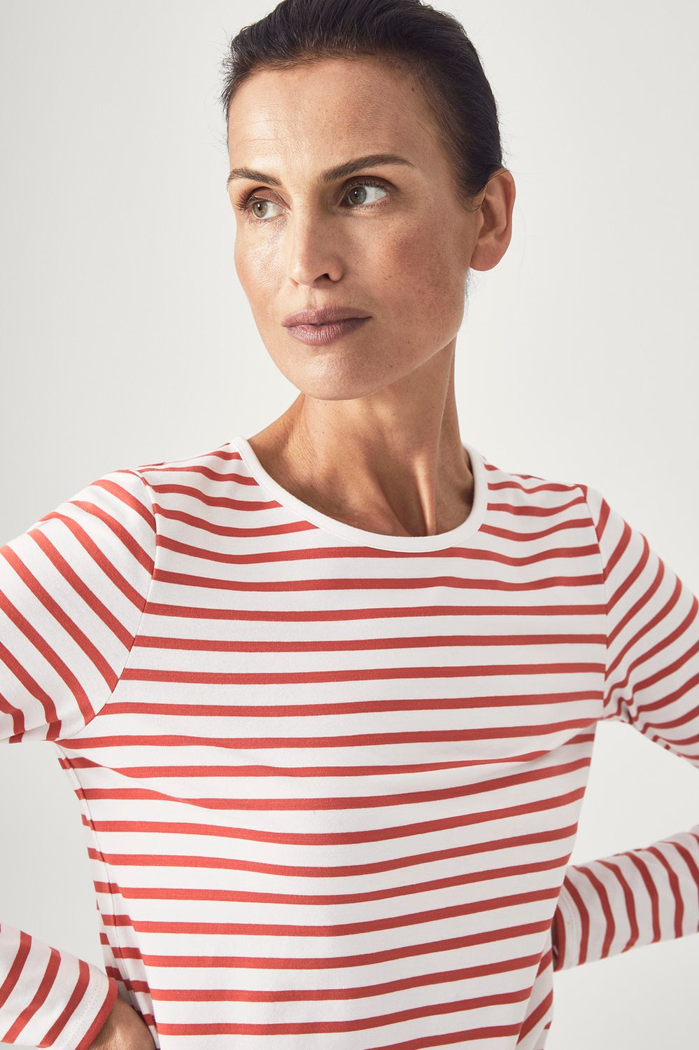 Cotton Stripe Long Sleeve T-Shirt