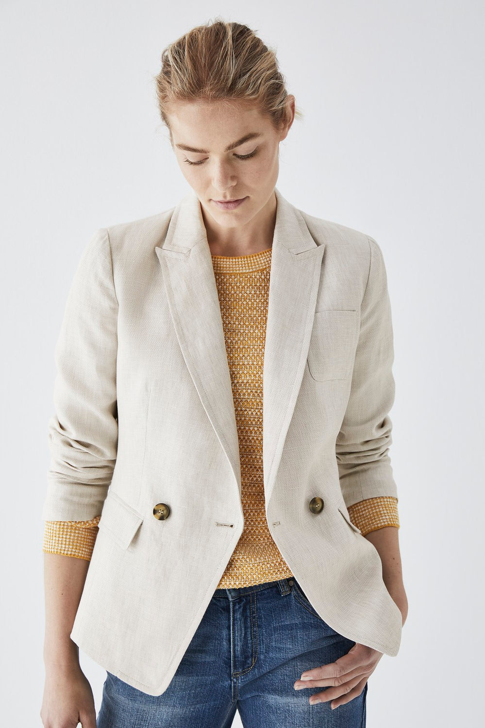 Linen Mini Dobby Blazer