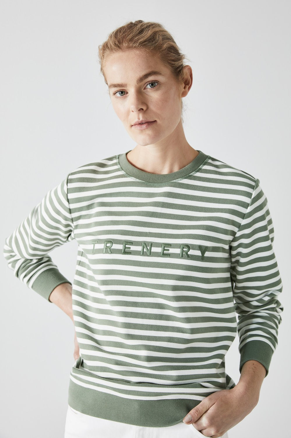 Cotton Stripe Logo Sweat