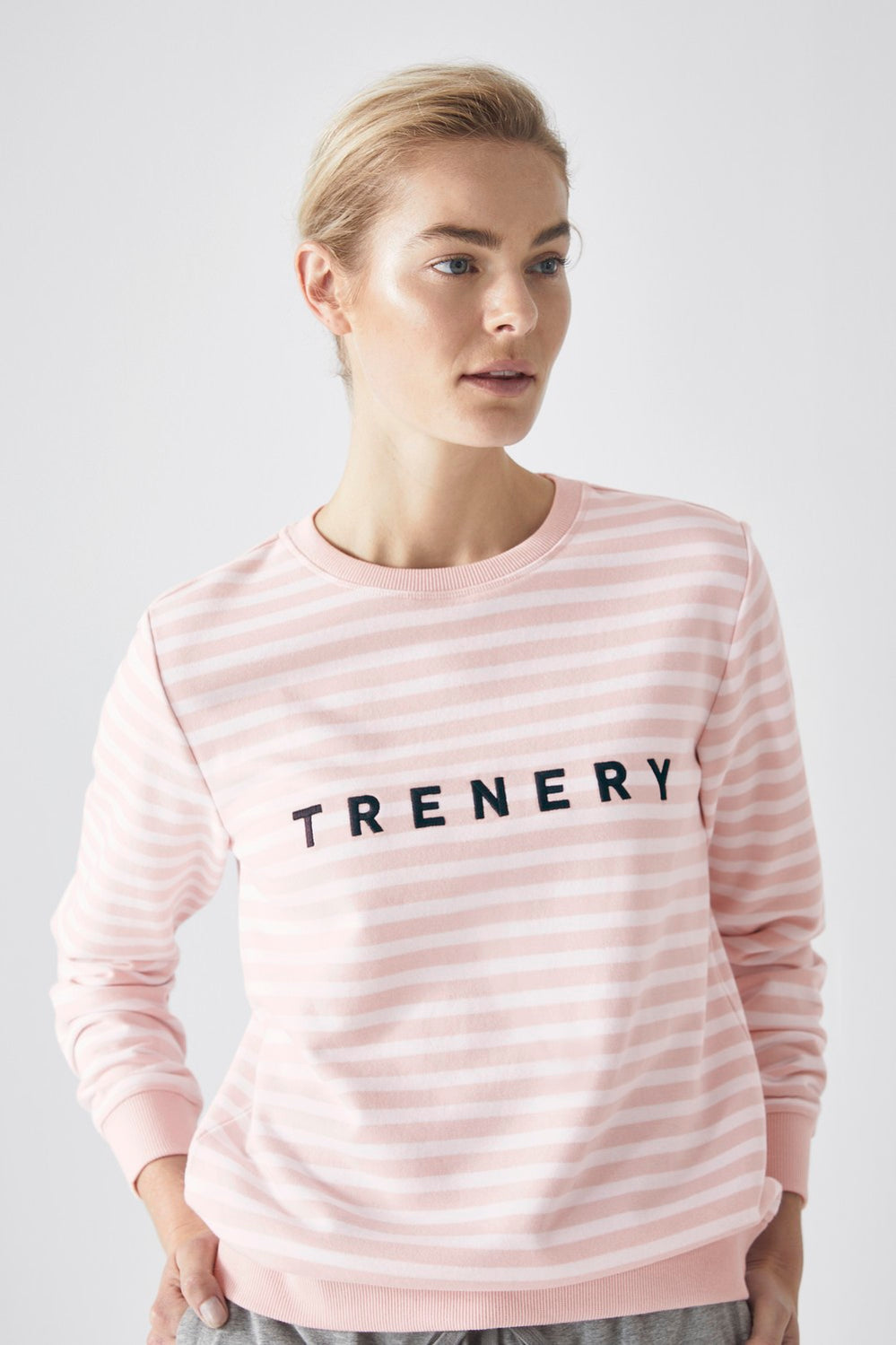 Cotton Stripe Logo Sweat