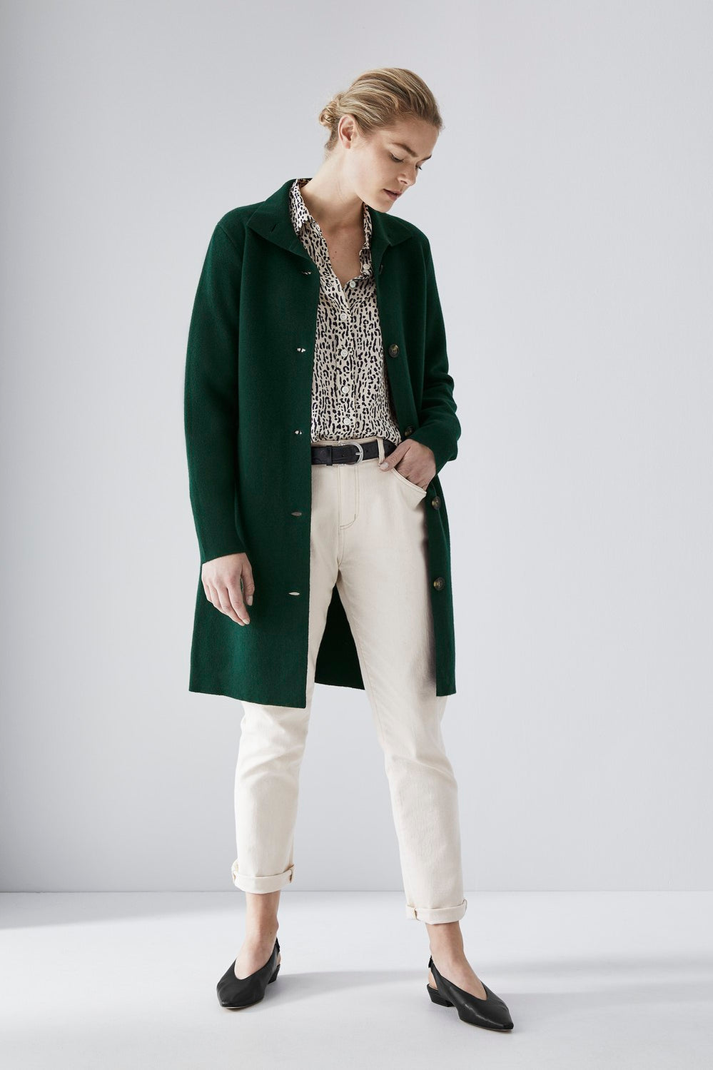 Merino Button Front Coat