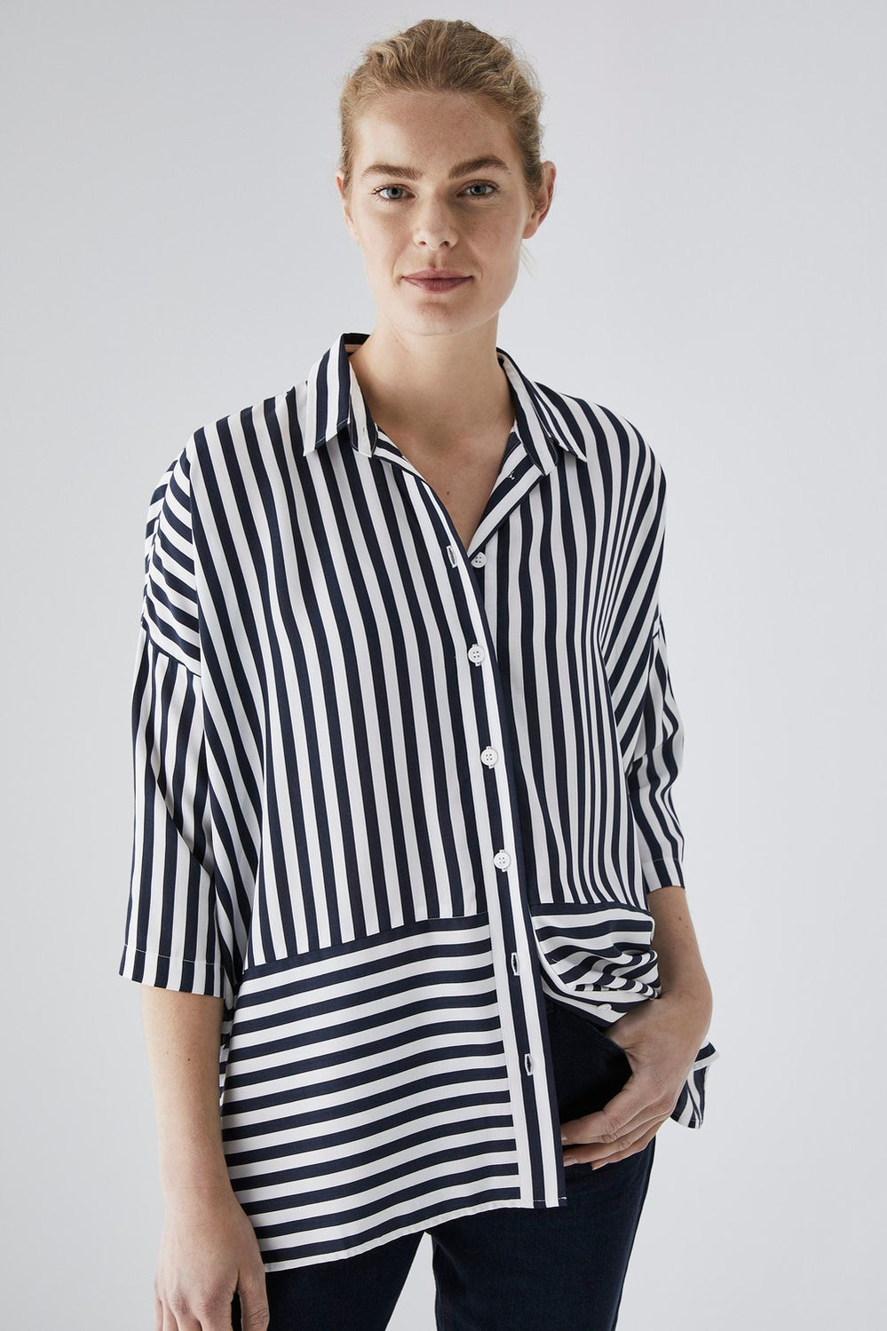 Modal Stripe Relaxed Shirt