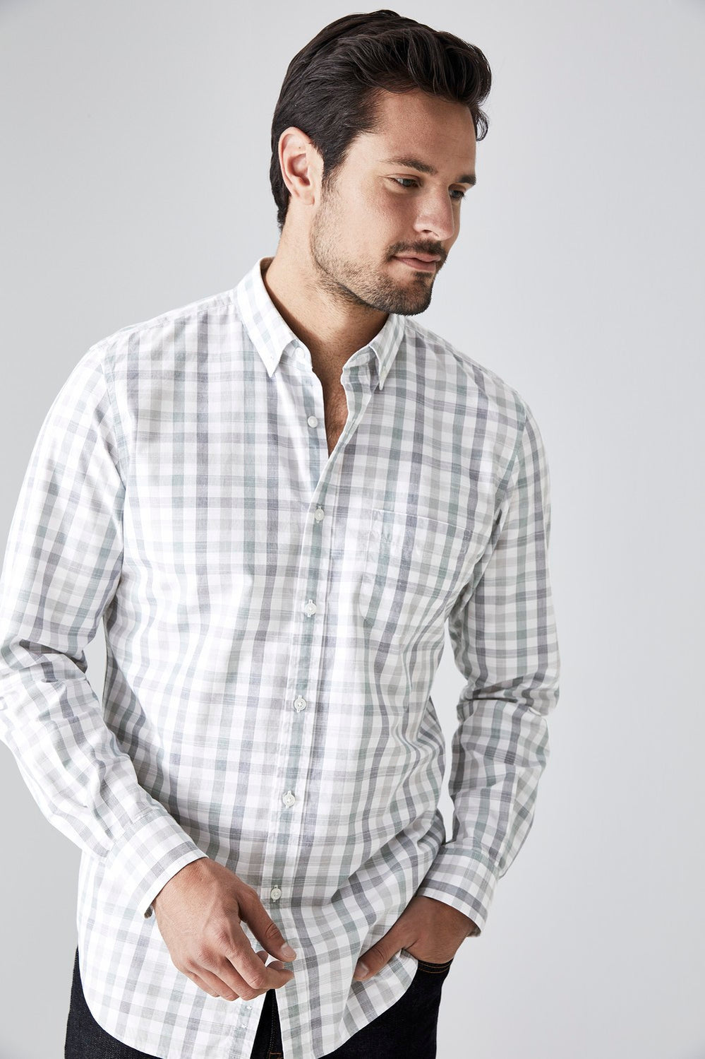 Fine Slub Check Shirt