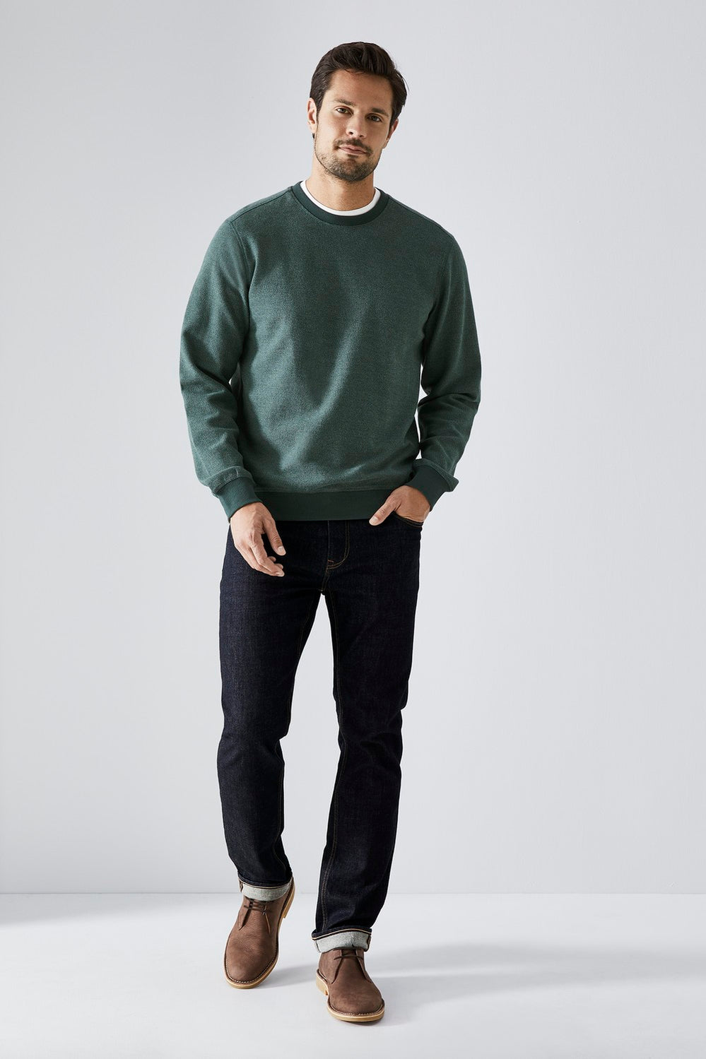 Contrast Trim Crew Sweat