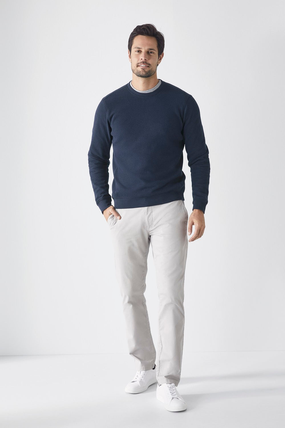 Pique Rib Detail Sweat