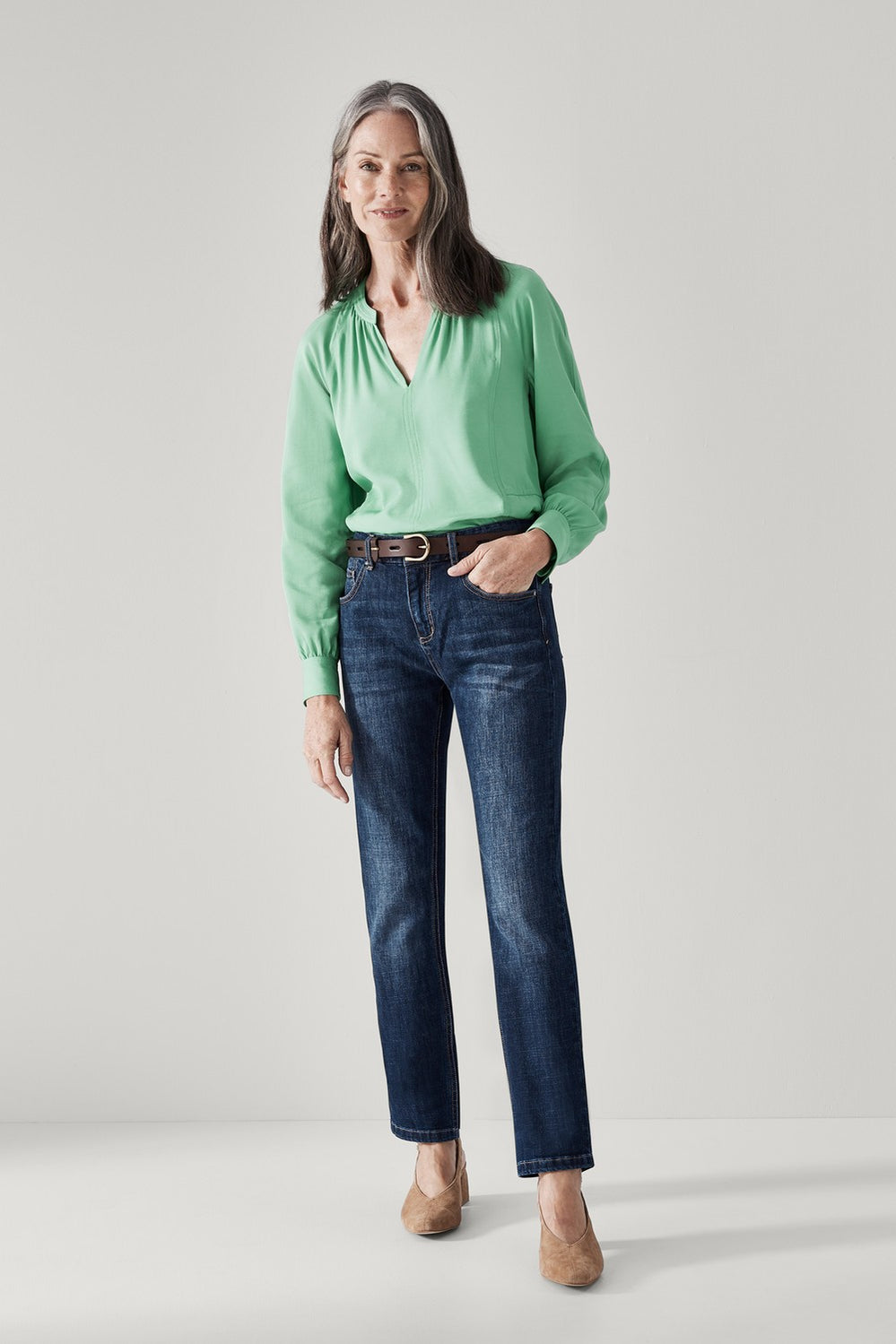 Boho Vent Neck Blouse