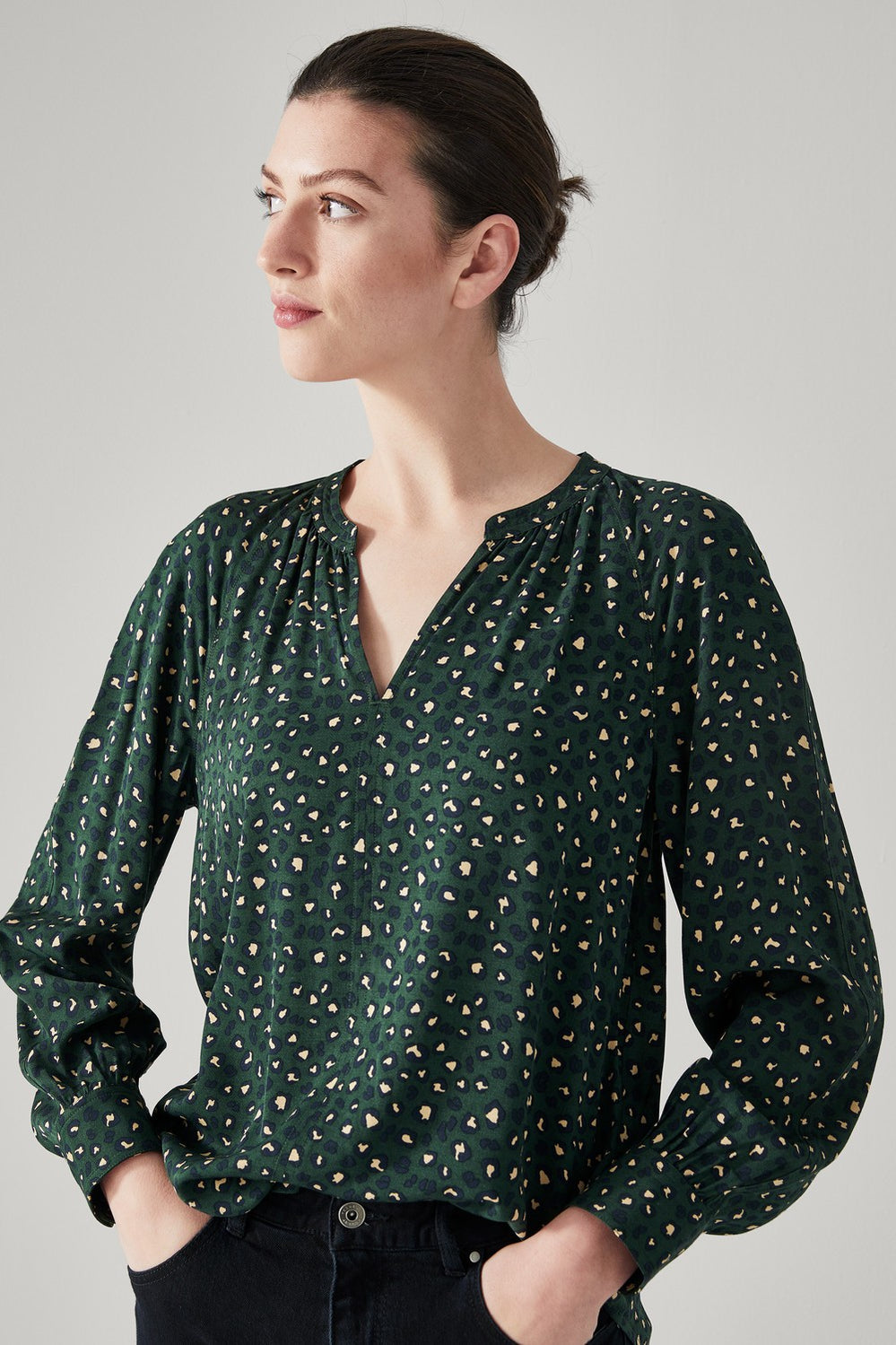 Ocelot Vent Neck Blouse